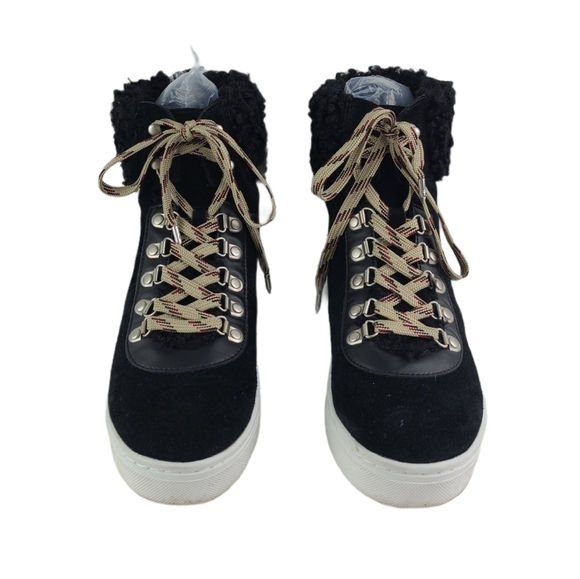 Sam Edelman Luther Shearling Sneaker SZ 8.5 - Picture 2 of 6